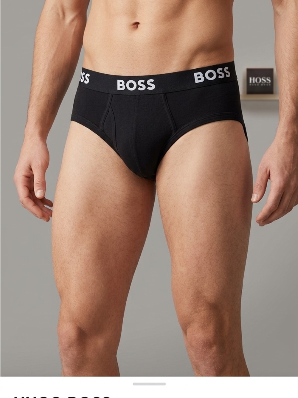Boss Black Briefs with White Logo Waistband
